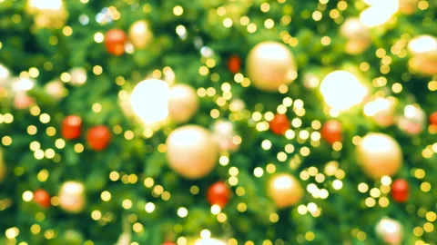 Blurred Christmas tree with bokeh light background. Stock Footage 144521736