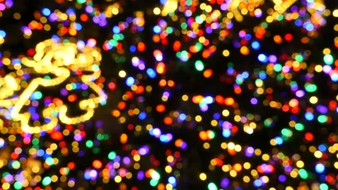 Blurred Christmas Tree Lights Blinking In Defocused Bokeh 스톡 동영상 169145574