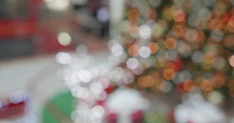 Blurred Christmas tree with ornaments Stock Footage 100608810