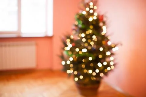 Blurred Christmas tree Stock Photos