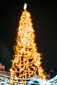 Blurred Christmas tree Stock Photos