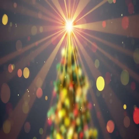 Blurred christmas tree shine animation seamless loop 4k (4096x2304) Stock Footage 69699564