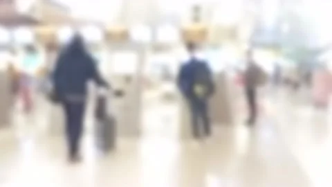 Blurred cinematic and slow motion shot of people using self machine Stock Footage 249774638