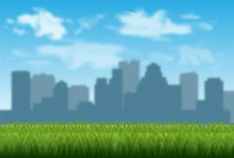 Blurred city background realistic vector illustration Stock Illustration