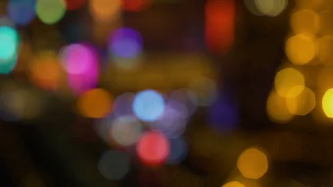 Blurred city lights - Bokeh Stock-Footage 69809123