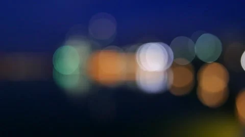 Blurred City Lights with reflection Stock Footage 57822020