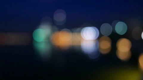 Blurred City Lights with reflection Stock Footage 57822309