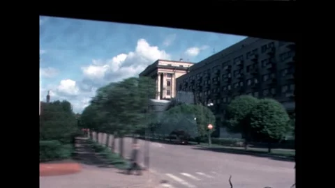 Blurred Cityscape from Bus Video stock 278360511