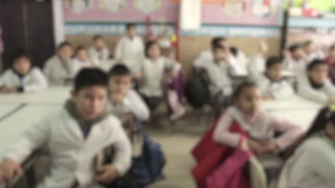 Blurred Classroom Background Of Argentine Public School With Students Stock Footage 344415842