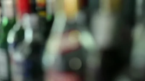 Blurred close up shot of alcoholic beverages Stock Footage 20644532