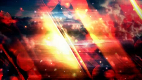 Blurred Clouds with Fast White Particles and Rotating Light Beams Stock Footage 112733068