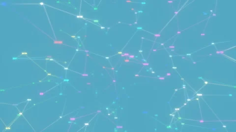 Blurred color network.3D abstract digital wave of glowing particles and Stock Footage 100188599