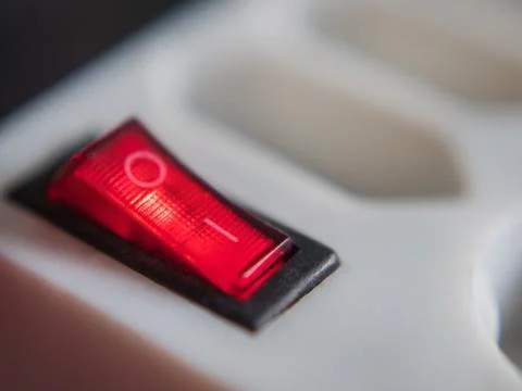 Blurred Concept "power button on/off" as background Idea Stock Photos