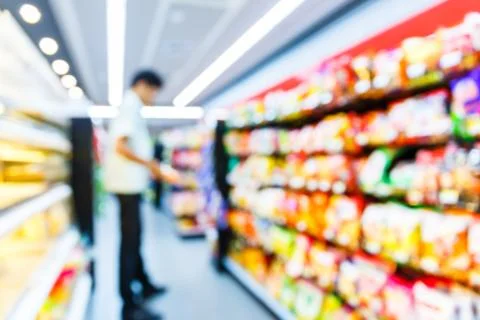Blurred convenience store Stock Photos