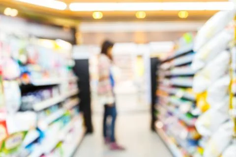 Blurred convenience store Stock Photos