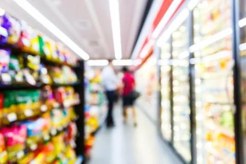 Blurred convenience store Stock Photos