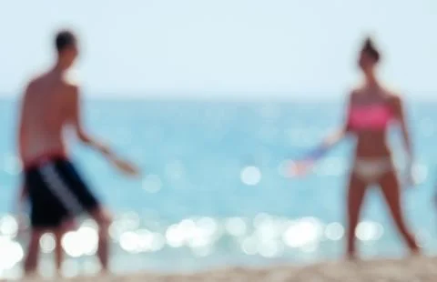Blurred couple at beach. Stock Photos