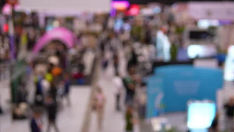 Blurred Crowd At Tech Conference Startup Event Stock Footage 338010306