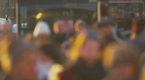Blurred crowds of pedestrians walking in slow motion 库存影片 45455233