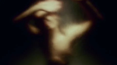 Blurred Dancer Moving Gracefully behind Plastic Wrap Stock Footage 289828105