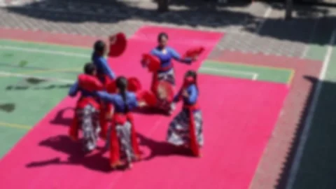 Blurred defocus of a traditional Javanese dancer Stock Footage 344086472