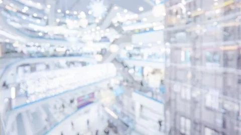 Blurred defocused background in mall 写真素材