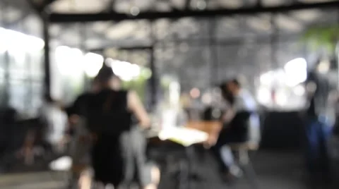 Blurred defocused of people in restaurant Video stock 63114122