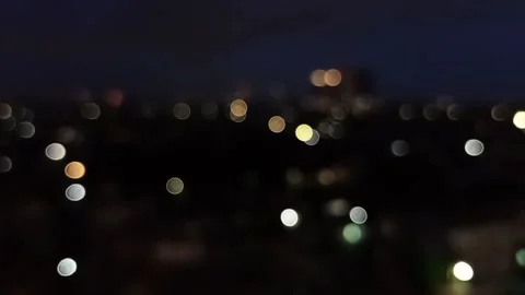 Blurred defocused view of night city street with traffic lights Stock Footage 147112246