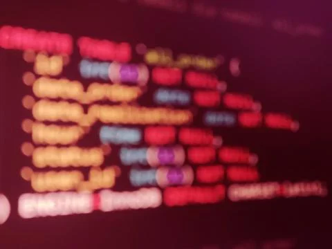 Blurred development code screen, Red programming screen background. Software  Stock Photos