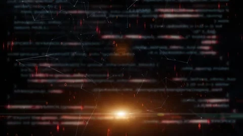 Blurred digital computer code type writting dark background Stock Footage 344790577