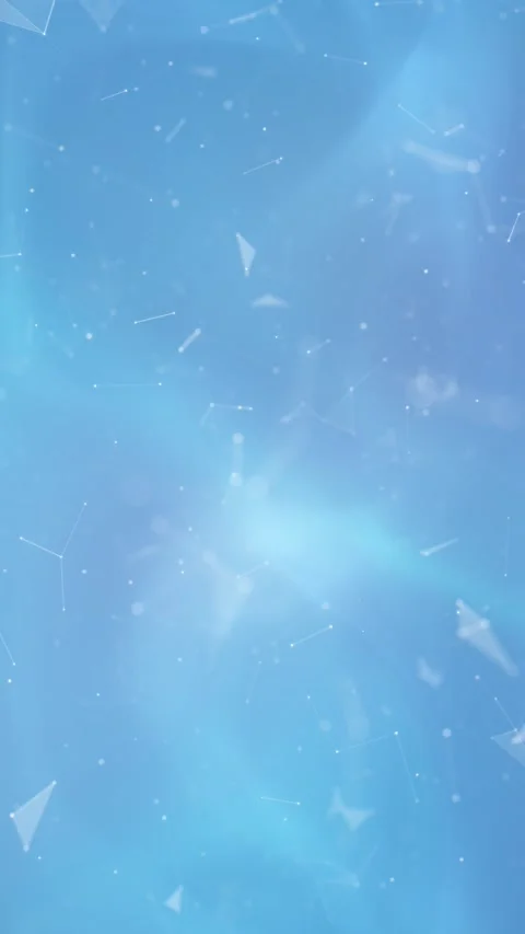 Blurred digital lines dots triangle shapes on bright blue vertical back Stock Footage 345325990