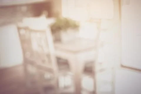 Blurred Dining Room Table with Retro Instagram Style Filter Stock Photos