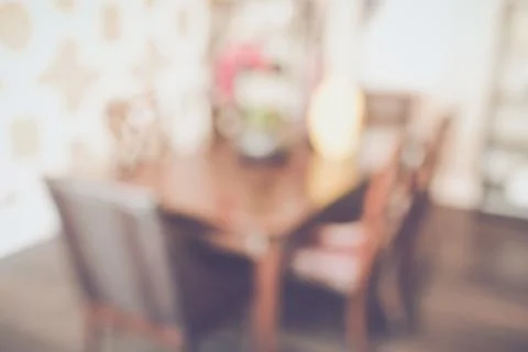 Blurred Dining Room Table with Retro Instagram Style Filter Stock-Fotos