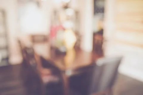 Blurred Dining Room Table with Retro Instagram Style Filter Foto stock