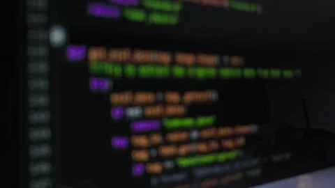 Blurred display background with fast scrolling flow of technology code line.. Stock Footage 345552628