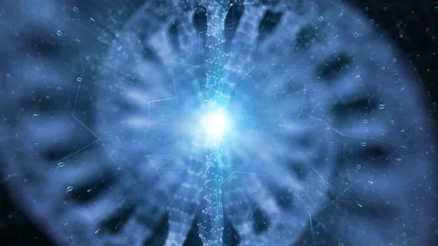 Blurred dna cell rotation background Video stock 228741903