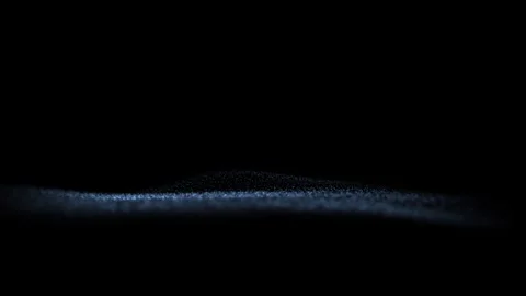Blurred dots waves looping on clean black background Stock Footage 334808469