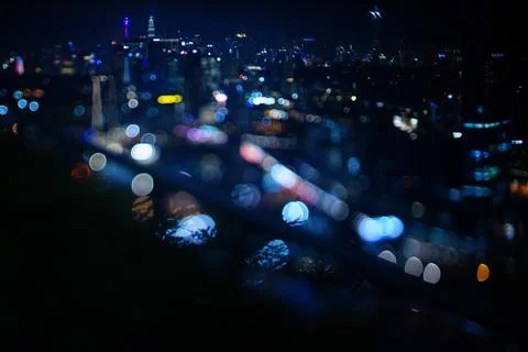 Blurred dramatic night view of city Stock Photos