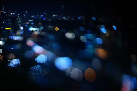 Blurred dramatic night view of city Stock Photos