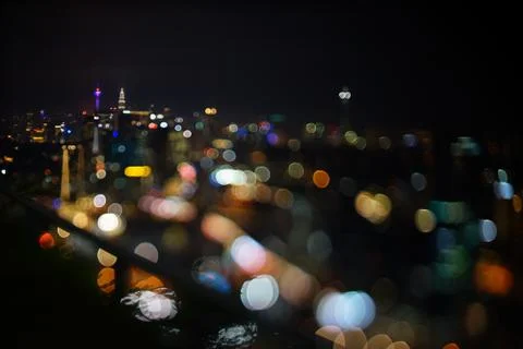 Blurred dramatic night view of city Stock Photos