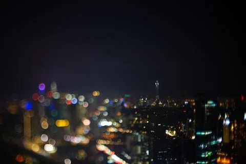 Blurred dramatic night view of city Stock Photos