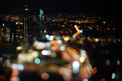 Blurred dramatic night view of city Stock Photos