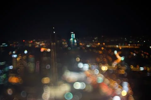 Blurred dramatic night view of city Stock Photos