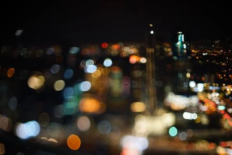 Blurred dramatic night view of city Stock Photos