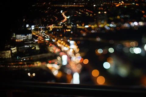 Blurred dramatic night view of city Stock Photos