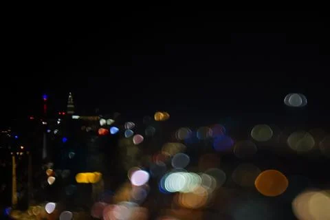 Blurred dramatic night view of city Stock Photos