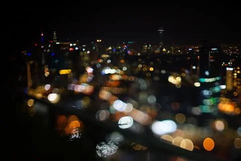 Blurred dramatic night view of city Stock Photos