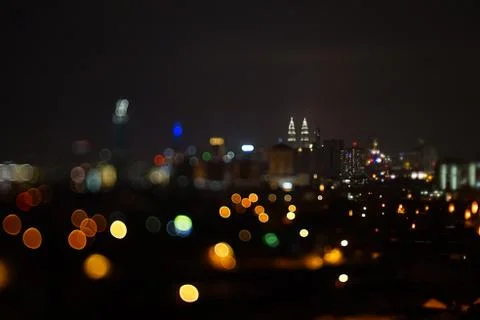 Blurred dramatic night view of city Stock Photos