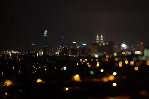 Blurred dramatic night view of city Stock Photos