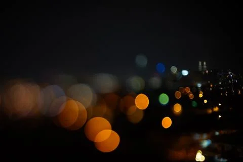 Blurred dramatic night view of city Stock Photos